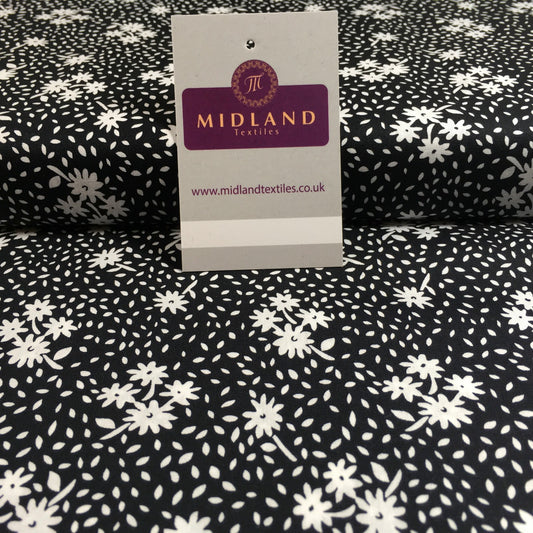 Black and White printed 100% Cotton Poplin Craft fabric 45" M733 Mtex