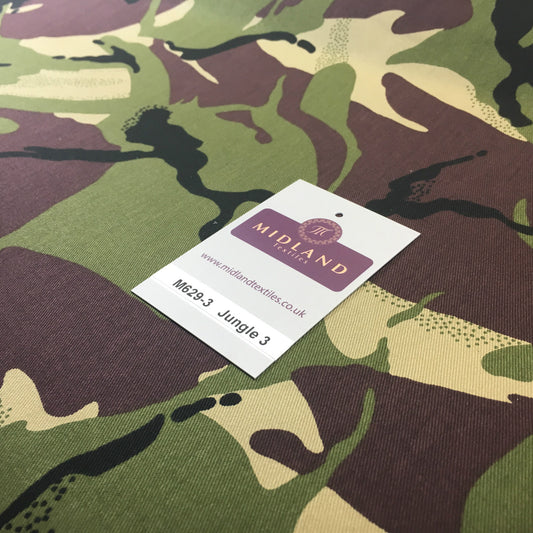 £9.25 Army Military Camouflage 100% Cotton Drill Medium Weight Fabric 58" M629