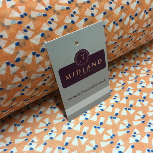 Salmon Printed Crepe chiffon Dress Fabric 150cm Wide MK1190-15 Mtex