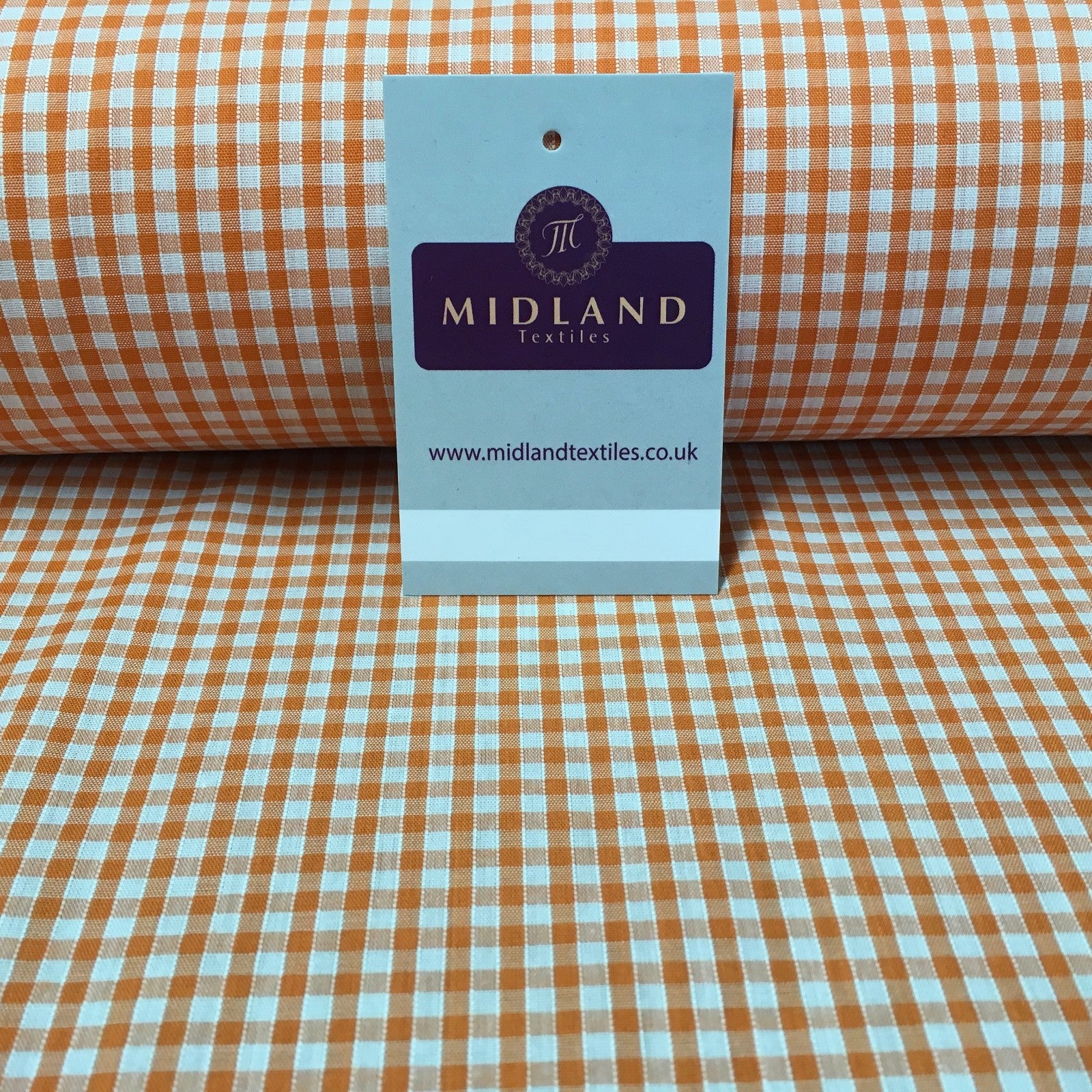 New 1/8 Gingham Polycotton Fabric  12 colours 44 wide Midtex M23 Mtex