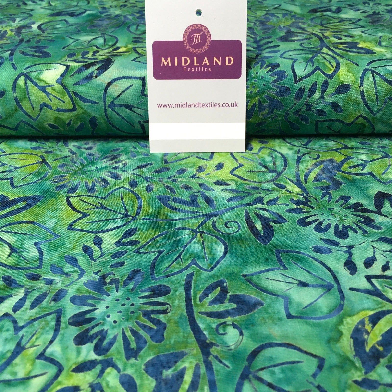 Ivy Leaves Floral Bali Batik 100% Cotton Patchwork Fabric Mtex