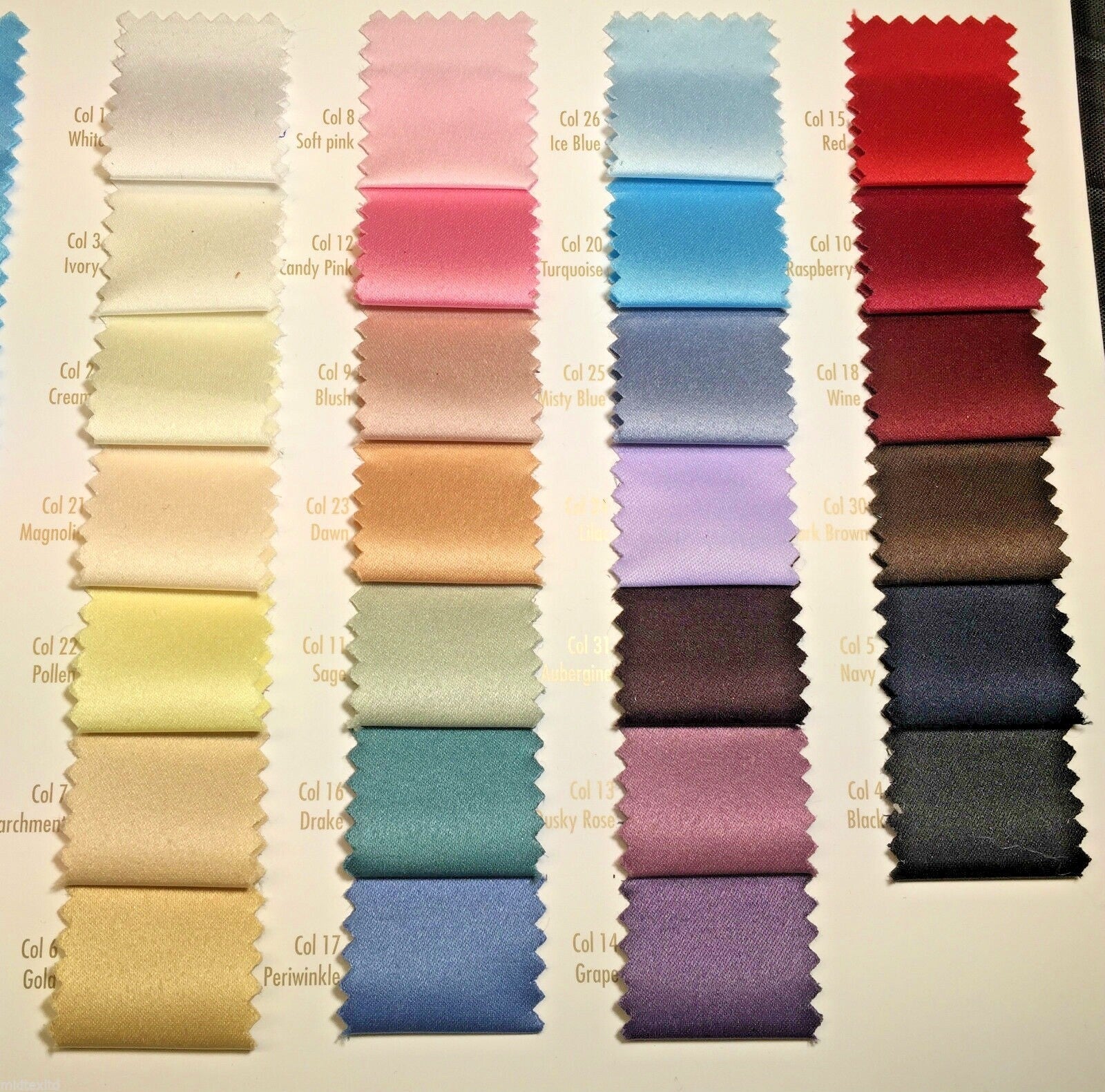 £5.99/m Peau-De-Soie medium weight Matt Satin wedding dresses fabric M601