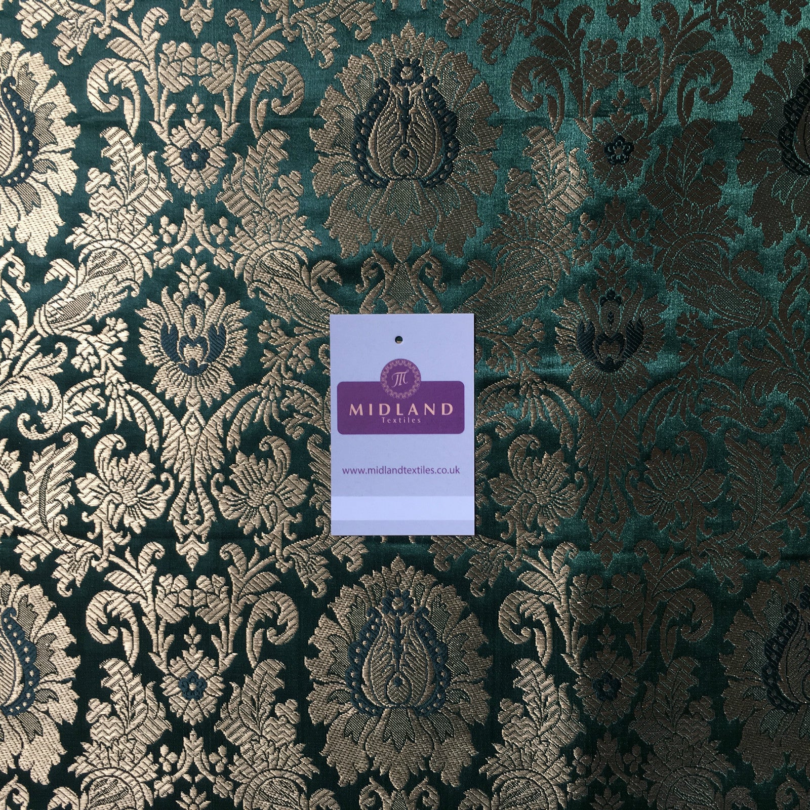 £15 Gold Floral metallic Indian faux silk banarsi Brocade fabric 45' M282