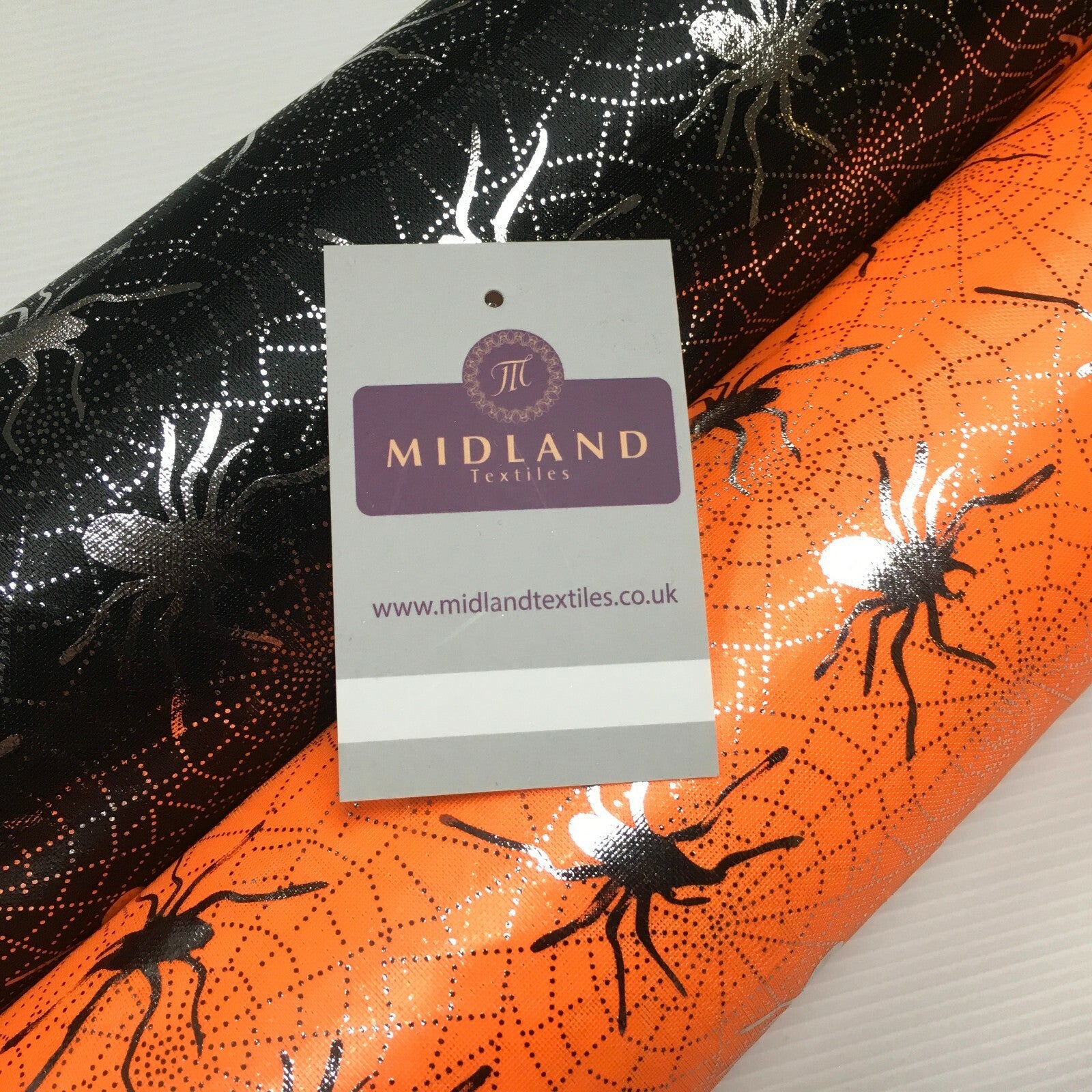 Halloween Spooky Spider web Silver Foil Nylon jersey Fabric 150 cm MH1280 Mtex