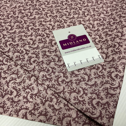 £5.99 Mauve Blush Autumn Harmony Stof Crafting 100% Cotton Fabric by Metre M1926