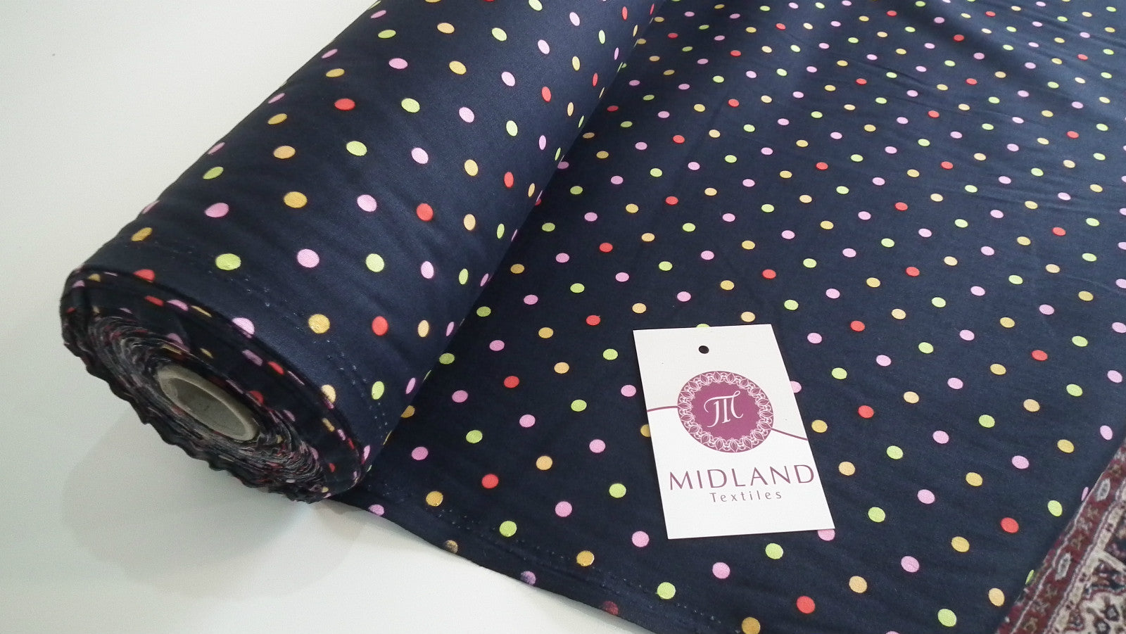 £5.99 Spot Polka Dots Multi Coloured Dress Craft 100% Cotton Poplin 45' M21