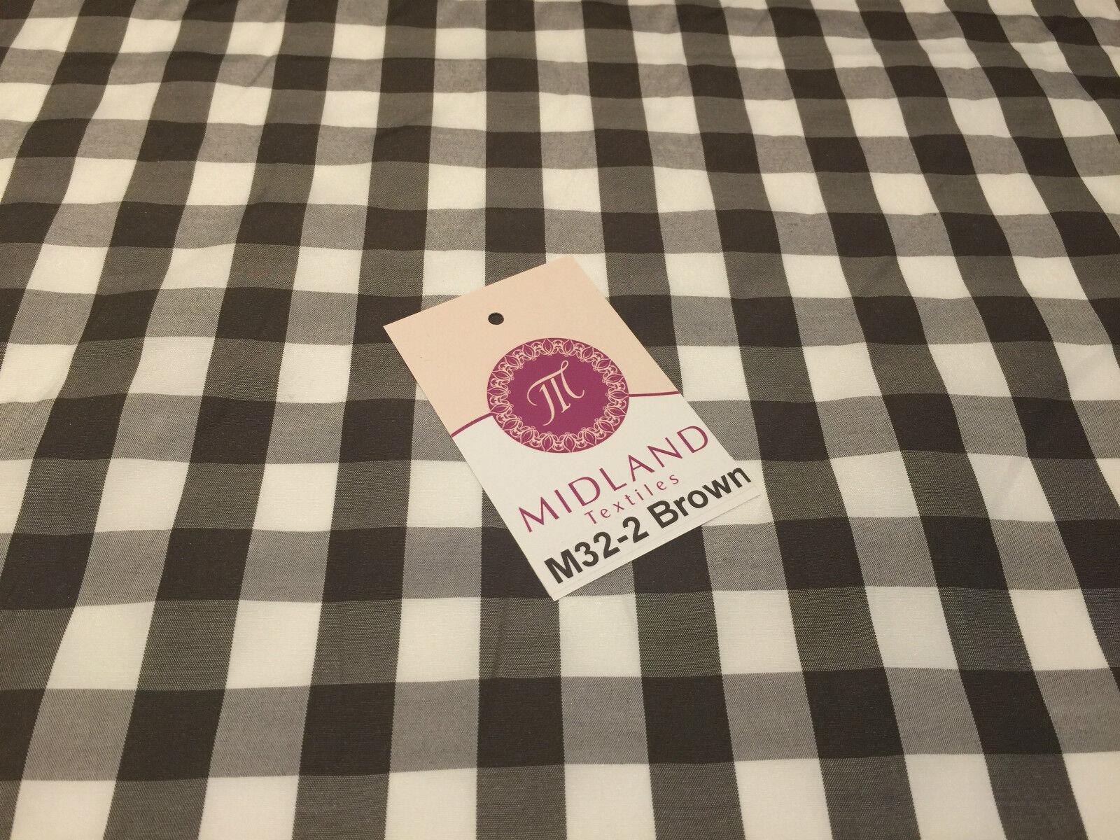 15mm by 15mm Gingham Check Fabric 80% Polyester 20% Cotton 58' Wide M32 Mtex