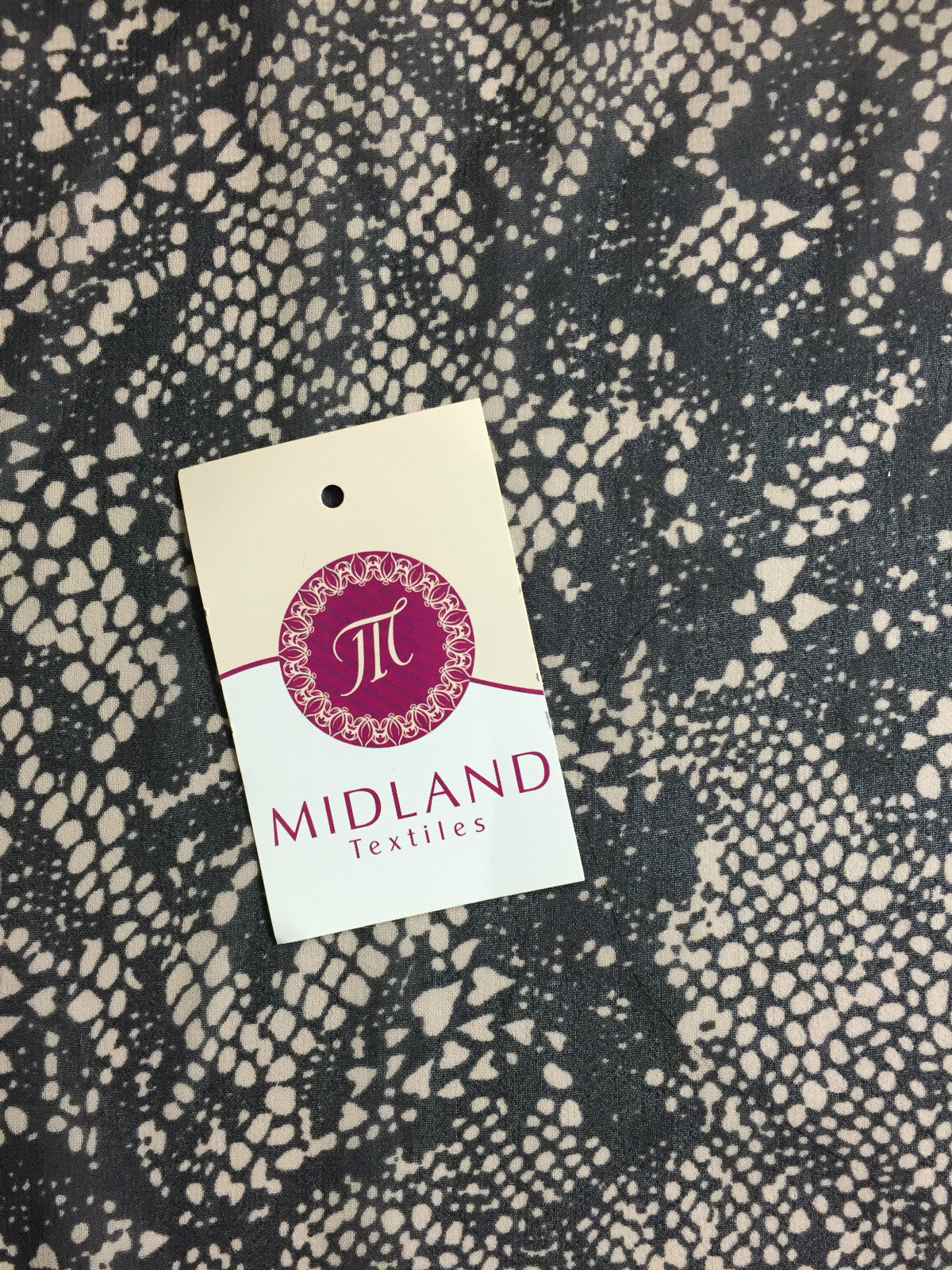 £2.99 Black and Beige Semi transparent chiffon fabric Lightweight 44' M161-22