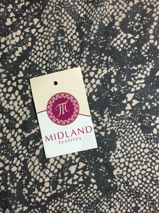 £2.99 Black and Beige Semi transparent chiffon fabric Lightweight 44" M161-22