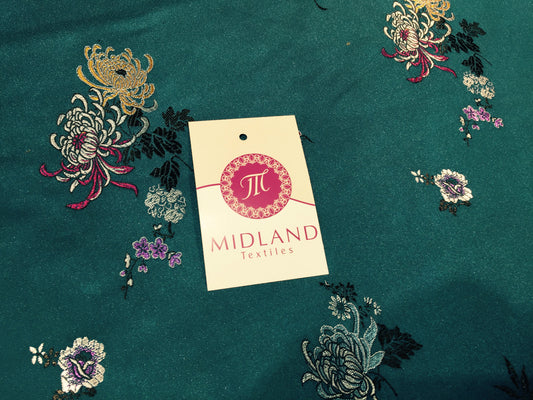 £7.99 Chinese Floral Blossom Oriental Brocade Satin 44" Wide  M241 Mtex