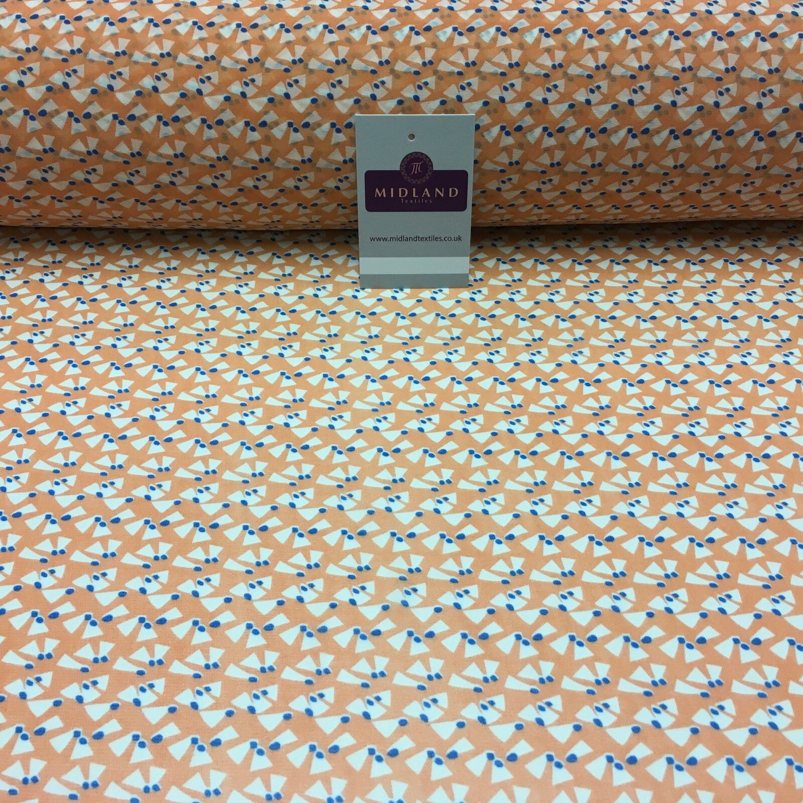 Salmon Printed Crepe chiffon Dress Fabric 150cm Wide MK1190-15 Mtex