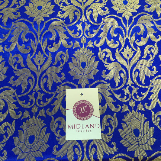 Indian floral ornamental gold metallic Banarsi brocade 44 inches wide M374 Mtex