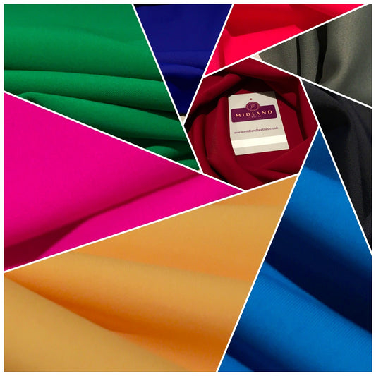 £4.99 Lightweight Scuba 4 way stretch spandex fabric 58" Wide MR819 Mtex