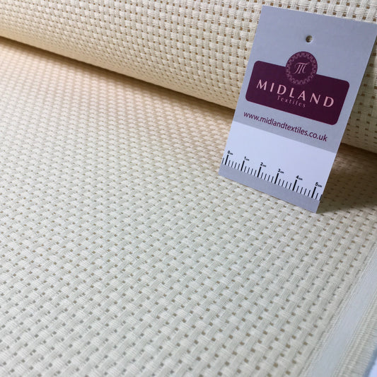 £8.00 Plain Cream Binca matt 100% cotton  Fabric 50 cm MD1410 Mtex