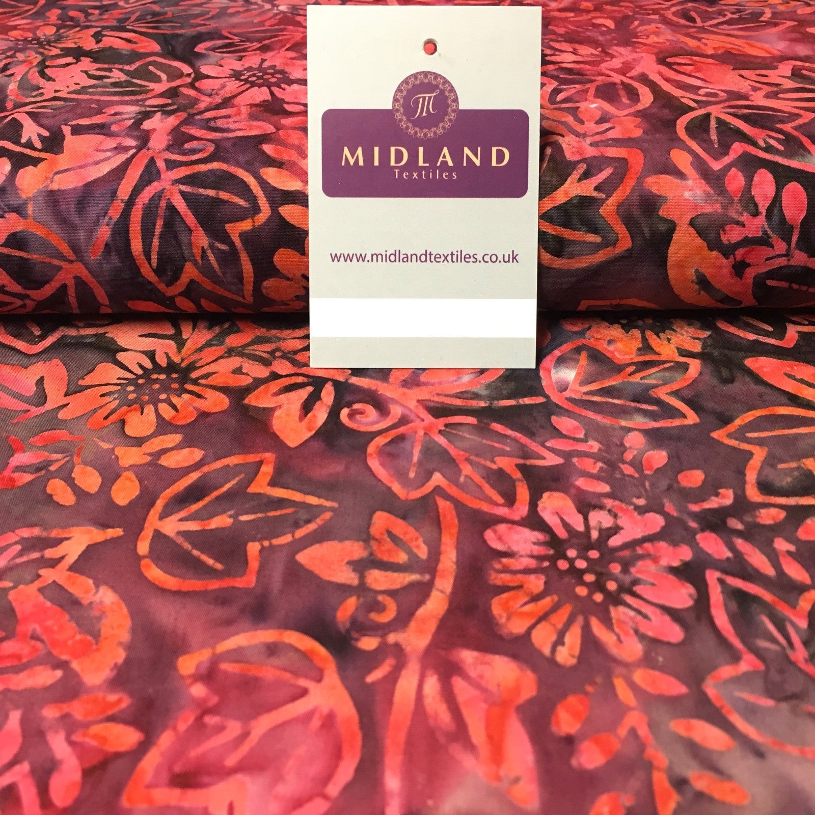 Ivy Leaves Floral Bali Batik 100% Cotton Patchwork Fabric Mtex