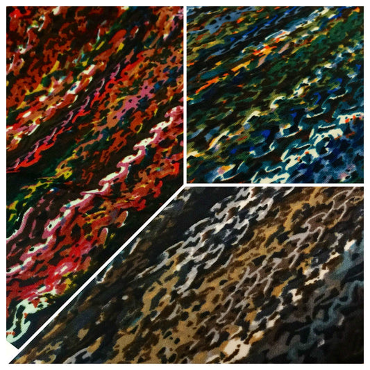 Multi Coloured Striped printed ity Jersey Stretch Fabric 58" M167 Mtex