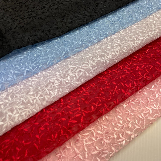 Embroidered Floral Viscose Organza Dress Fabric 130 cm MK1666 Mtex