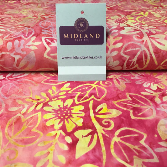 Ivy Leaves Floral Bali Batik 100% Cotton Patchwork Fabric Mtex