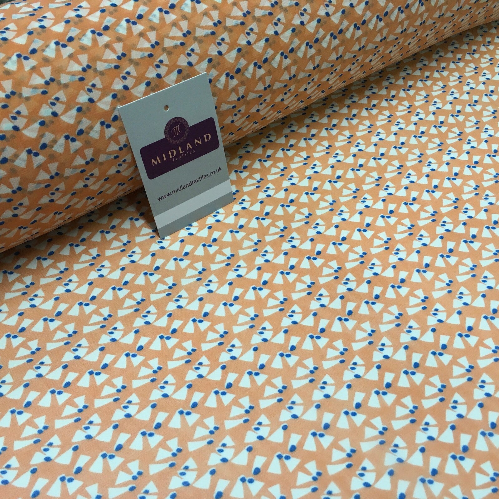 Salmon Printed Crepe chiffon Dress Fabric 150cm Wide MK1190-15 Mtex