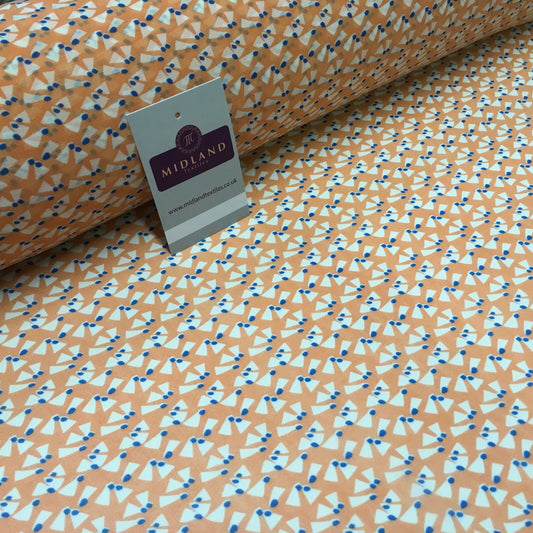 Salmon Printed Crepe chiffon Dress Fabric 150cm Wide MK1190-15 Mtex