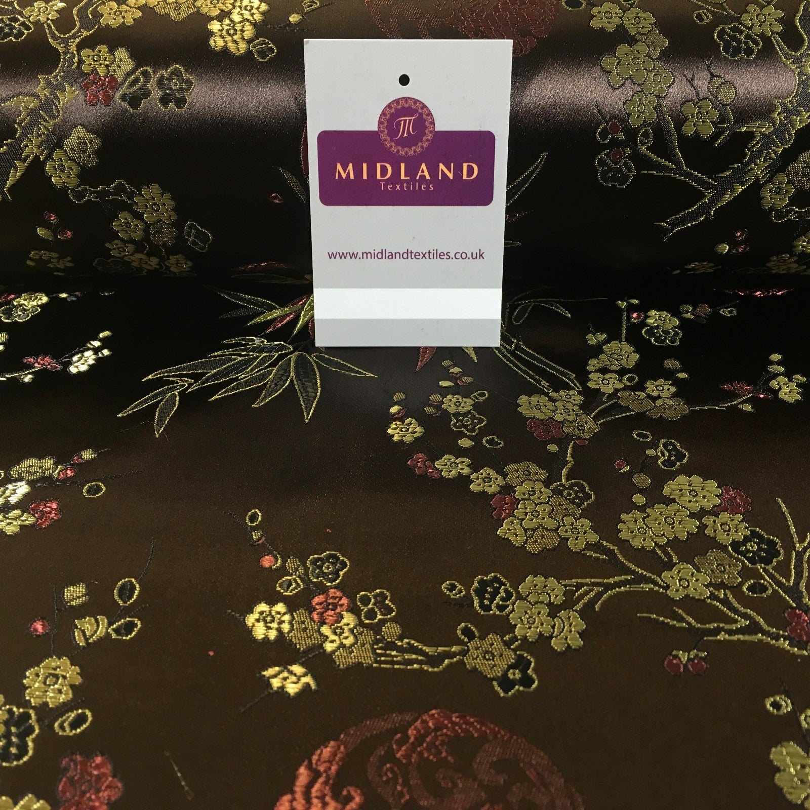 £8.20 Chinese Shanghai Floral blossom Silky Satin Brocade fabric 45' wide M798