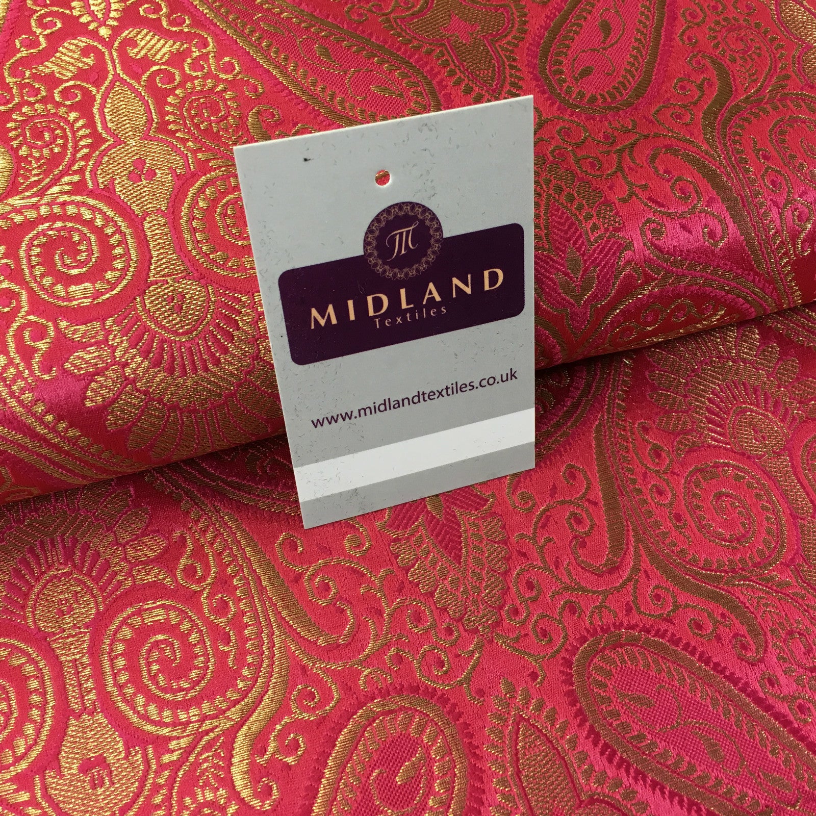 £14.99/m Luxury Gold Paisley Indian Banarsi Brocade Fabric M246 Metallic Bridal