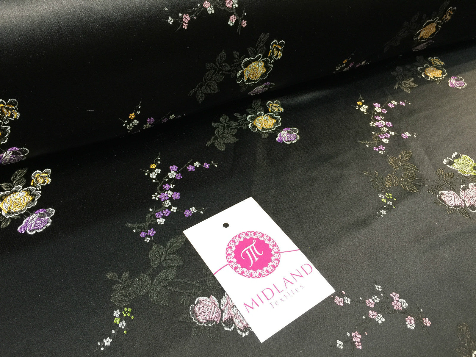 £7.99 Chinese Floral Blossom Oriental Brocade Satin 44' Wide  M241 Mtex