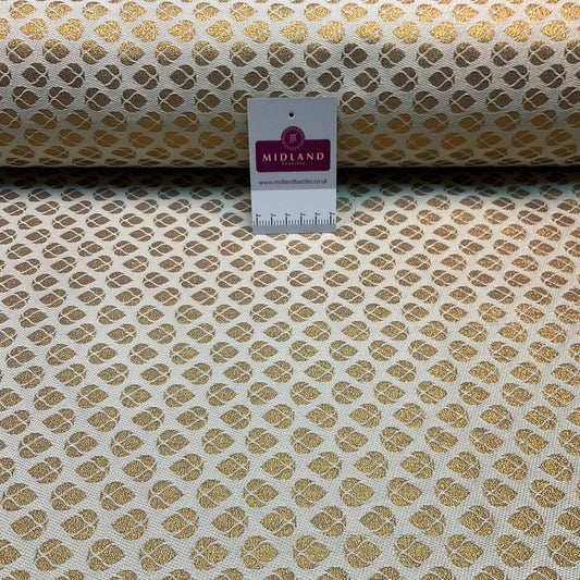 Indian Geometric Banarsi fabric Brocade waistcoat wedding 125cm wide M1687