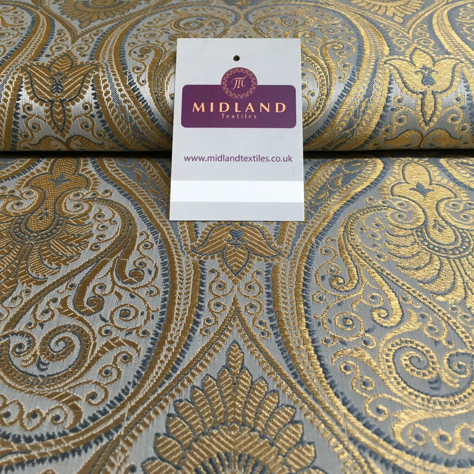 £14.99/m Luxury Gold Paisley Indian Banarsi Brocade Fabric M246 Metallic Bridal