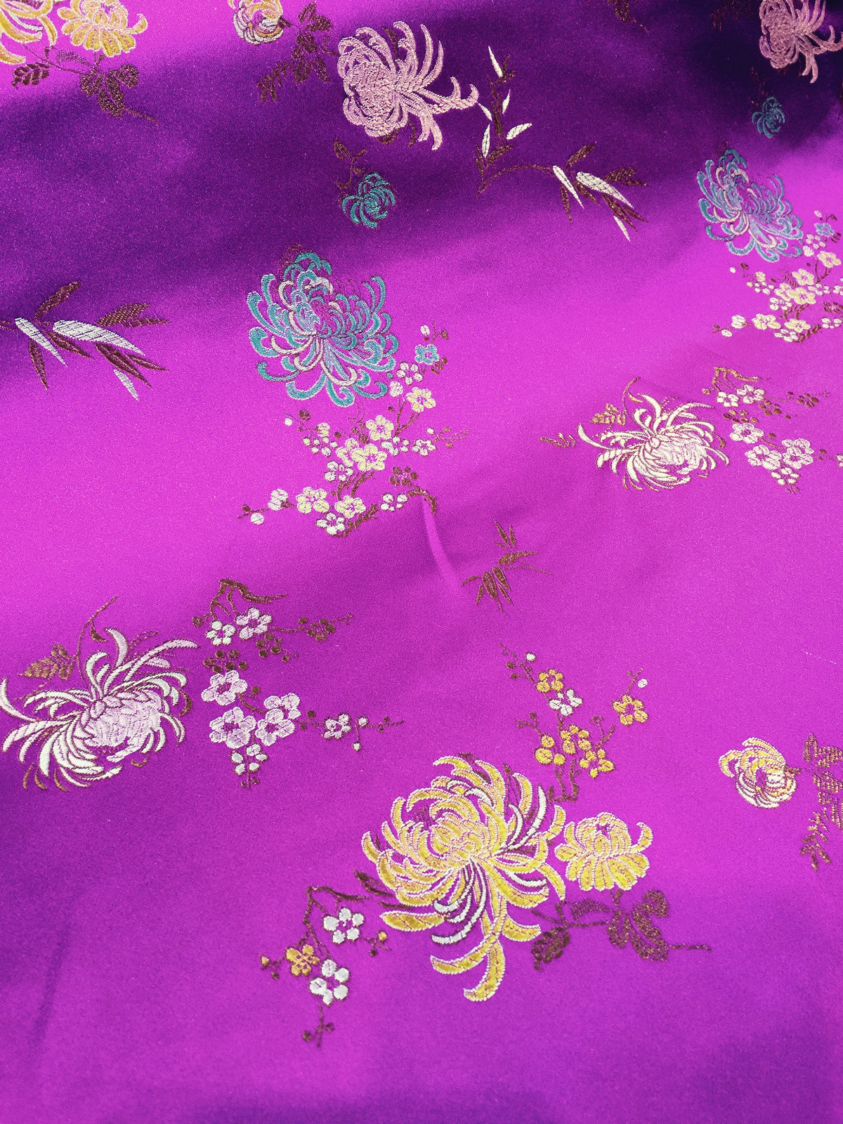 £7.99 Chinese Floral Blossom Oriental Brocade Satin 44' Wide  M241 Mtex