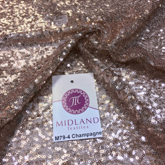 3mm Sewn On Allover Sequins On Net Fabric 48" Wide Dress Fabric M79 Mtex