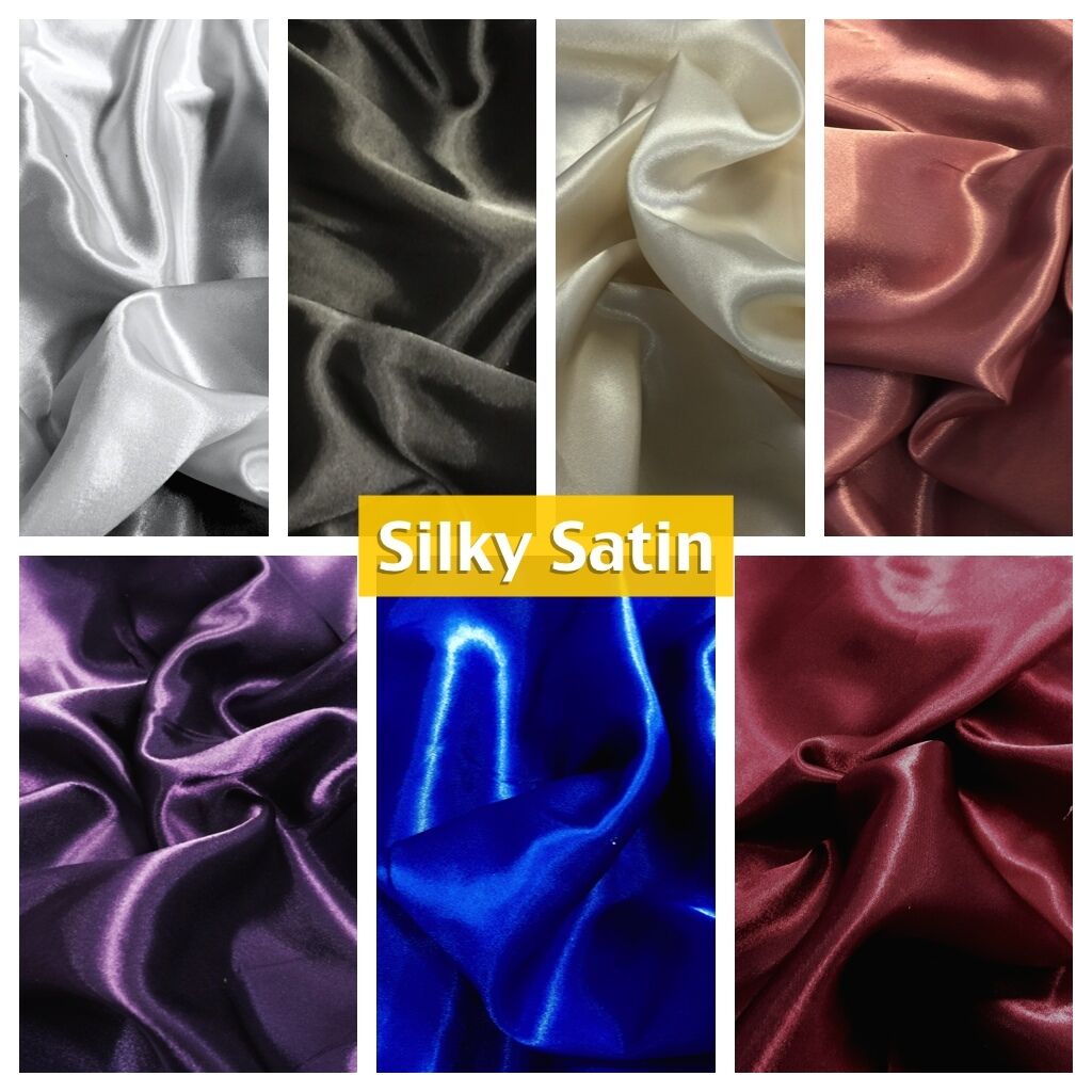 Silky Liquid Satin Fabric Plain Dress Fabric 150cm Wide 60' M175