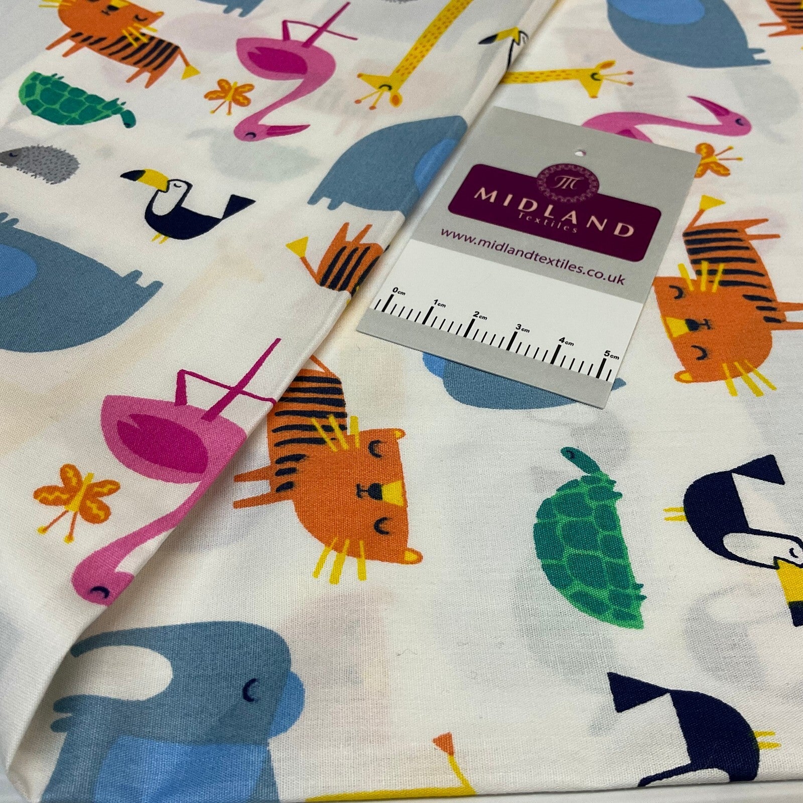£5.99 Zoo Animal Cotton Poplin dress Fabric sold by the meter M1917