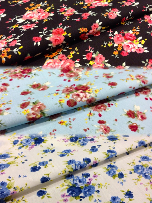 100% Cotton Printed Fabric 58" Wide- Floral - Per Metre- M123 Mtex