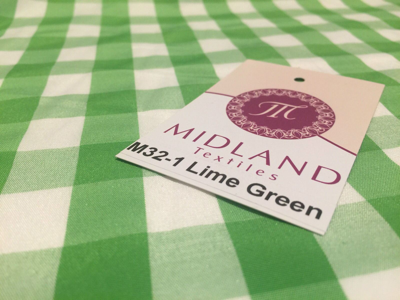 15mm by 15mm Gingham Check Fabric 80% Polyester 20% Cotton 58' Wide M32 Mtex