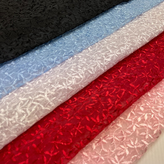 Embroidered Floral Viscose Organza Dress Fabric 130 cm MK1666 Mtex