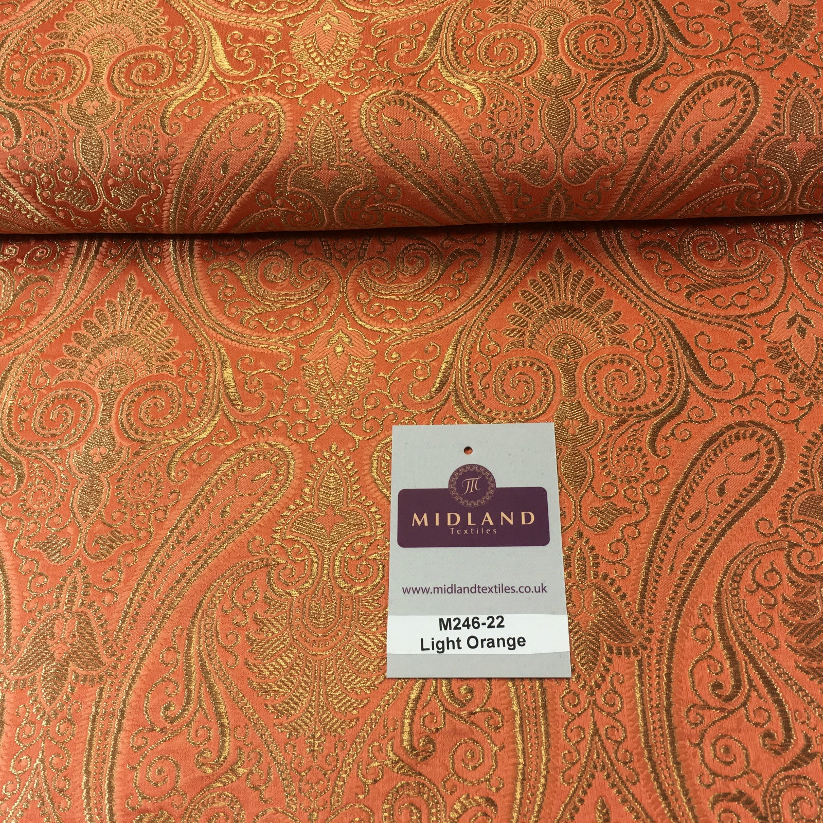 £14.99/m Luxury Gold Paisley Indian Banarsi Brocade Fabric M246 Metallic Bridal