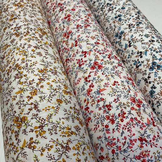 Soft touch 100% Cotton small floral ditsy printed dress fabric M1653