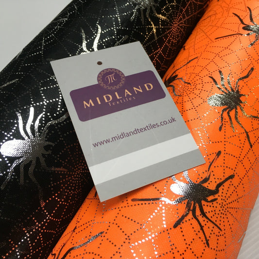 Halloween Spooky Spider web Silver Foil Nylon jersey Fabric 150 cm MH1280 Mtex