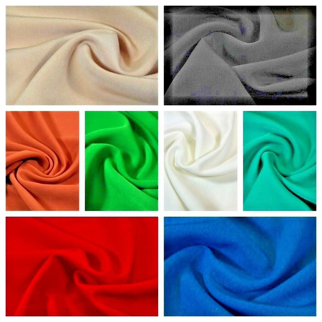 £5.99/m PLAIN PEACH-SKIN POWDER TOUCH  CREPE DRESS FABRIC BY THE METRE M5