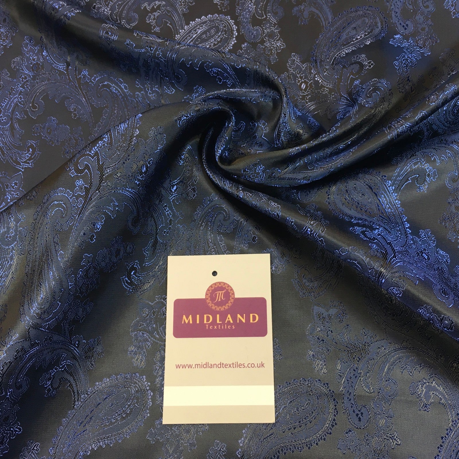 £6.25 Two Toned Paisley Metallic Jacquard Lining perfect for ties 56' Wide M771
