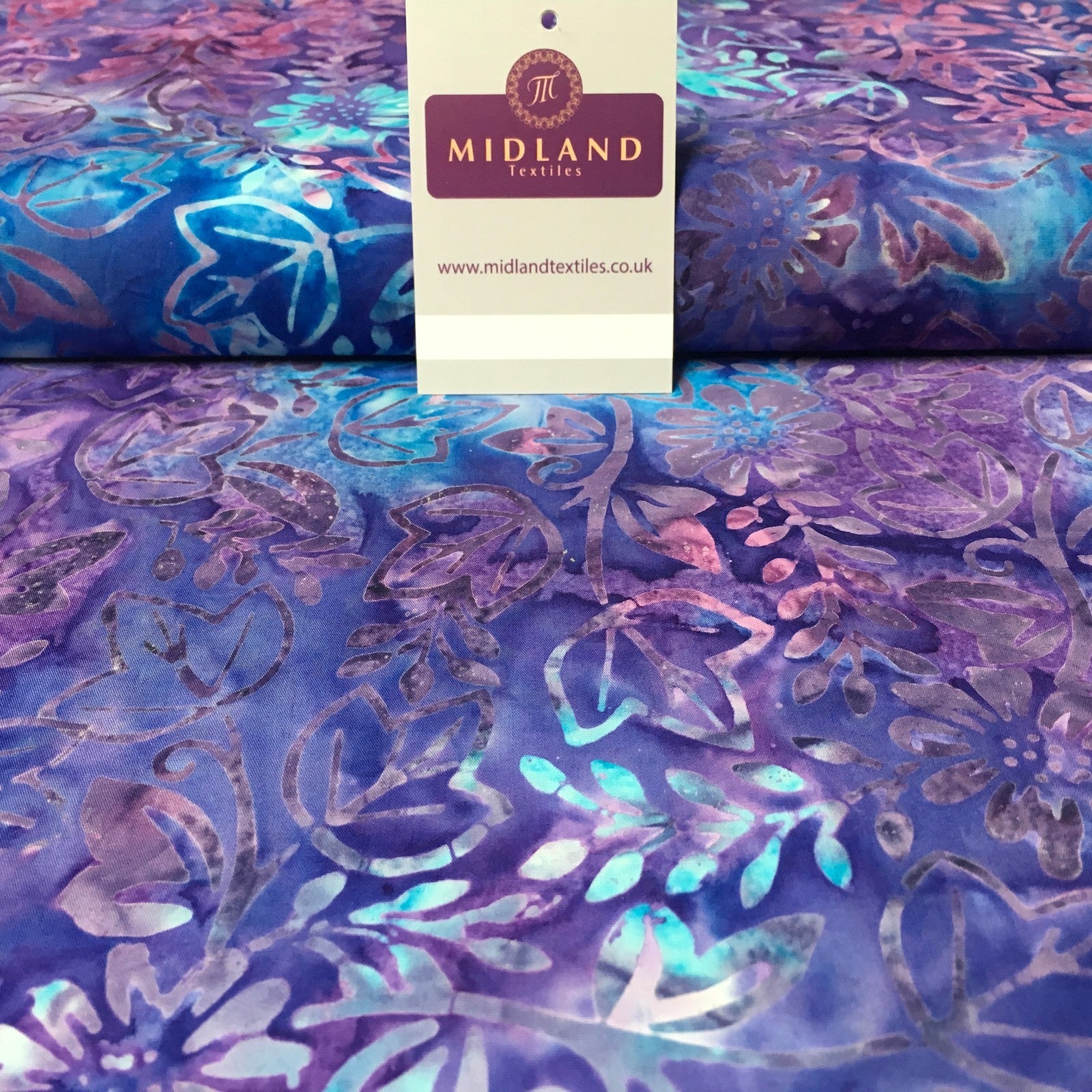 Ivy Leaves Floral Bali Batik 100% Cotton Patchwork Fabric Mtex