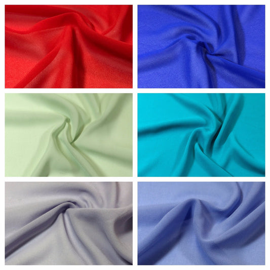 Plain Sheer Georgette Crepe chiffon scarf, evening wear fabric 58" M746 Mtex