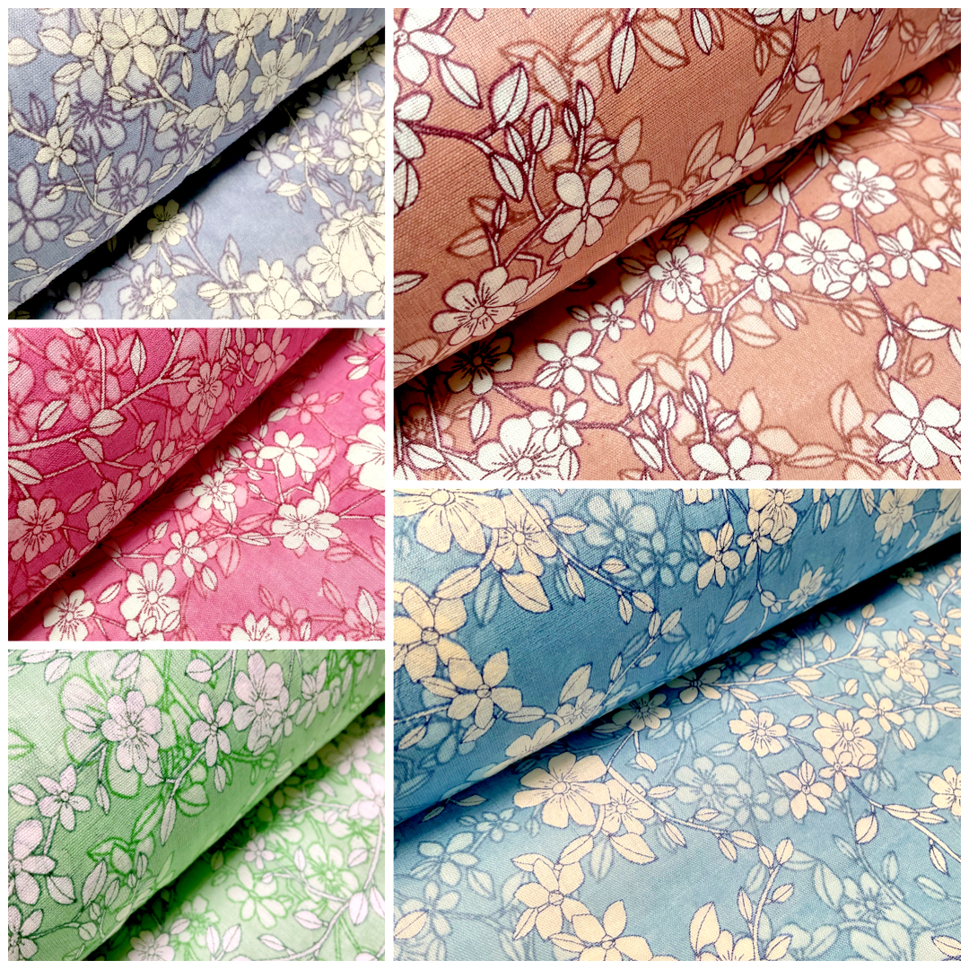 £5.99 Cotton Voile Pastel Summer Floral Printed Dress fabric 111cm M1594