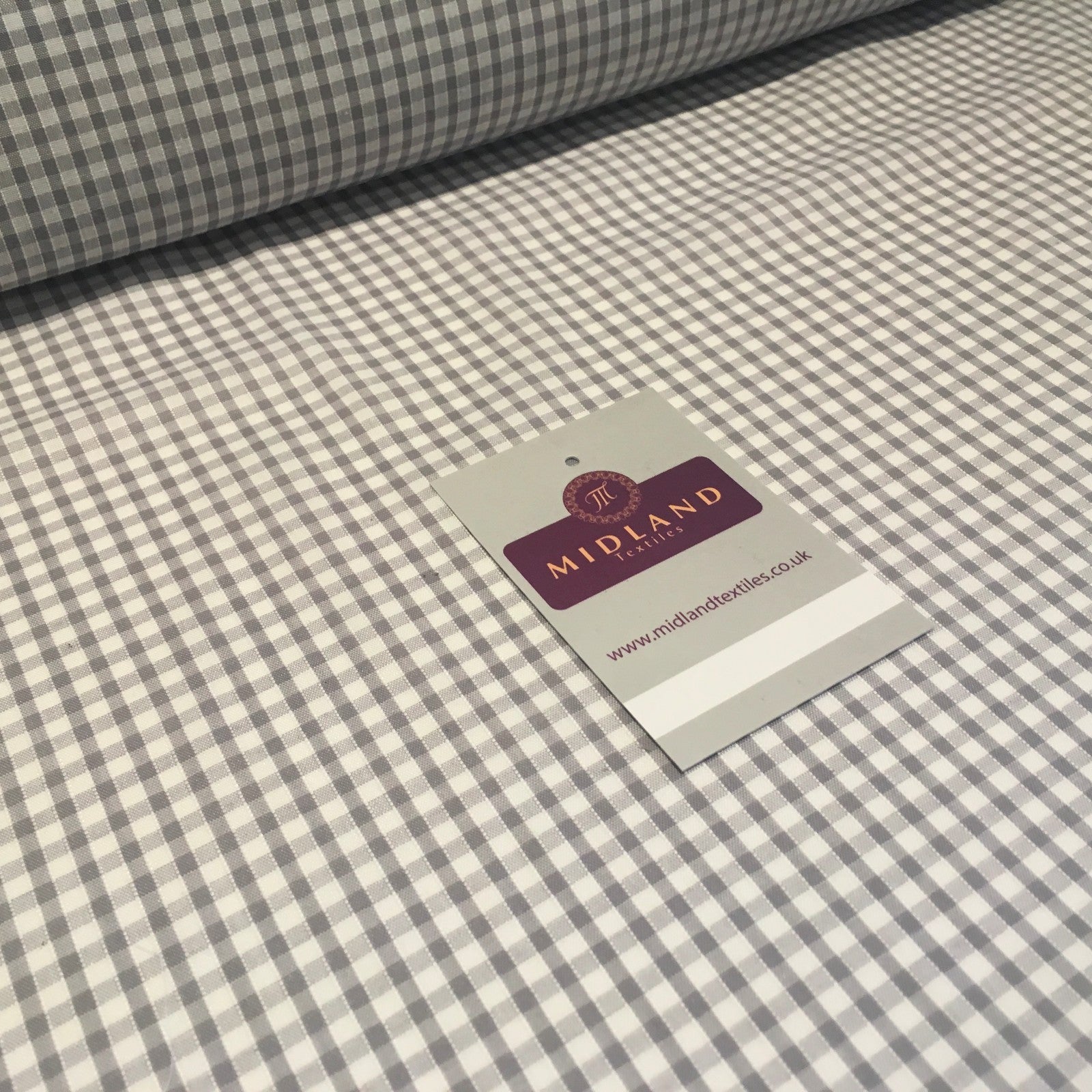 New 1/8 Gingham Polycotton Fabric  12 colours 44 wide Midtex M23 Mtex