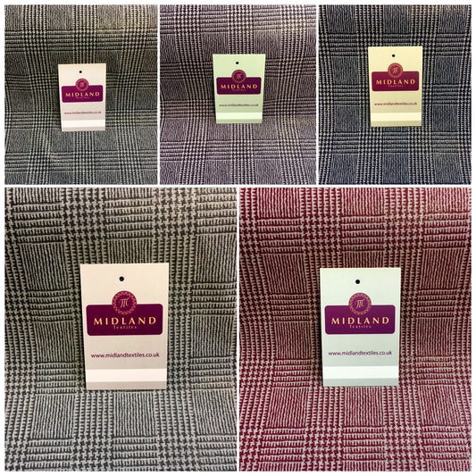 Checked tweed Printed shimmer Gold Foil Dress ITY Fabric 58" MQ880 Mtex