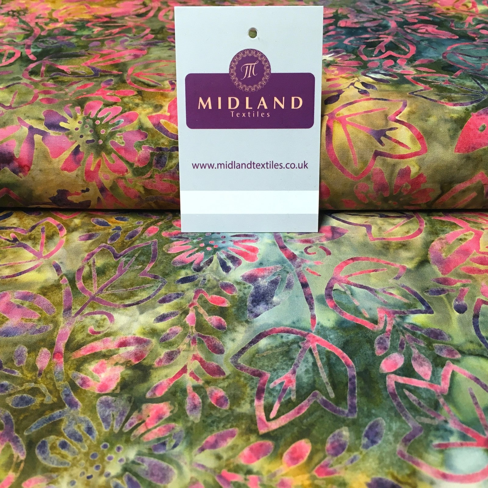 Ivy Leaves Floral Bali Batik 100% Cotton Patchwork Fabric Mtex