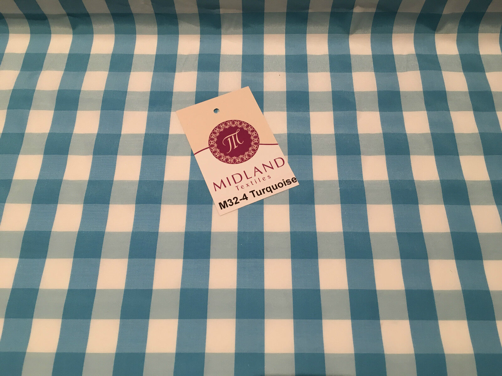 15mm by 15mm Gingham Check Fabric 80% Polyester 20% Cotton 58' Wide M32 Mtex