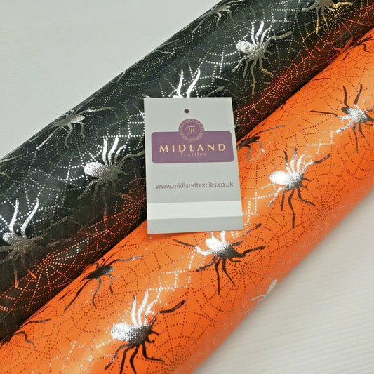 Halloween Spooky Spider web Silver Foil Nylon jersey Fabric 150 cm MH1280 Mtex