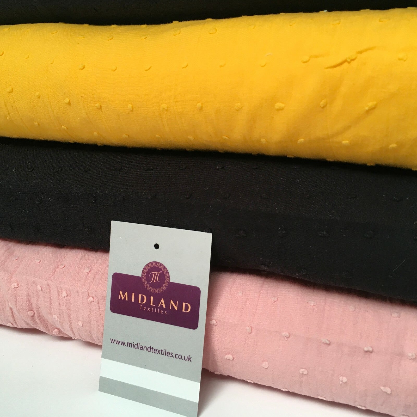 £7.99 100% Cotton Swiss Dot Soft Dobby Dressmaking Fabric 135cm Wide MD1052